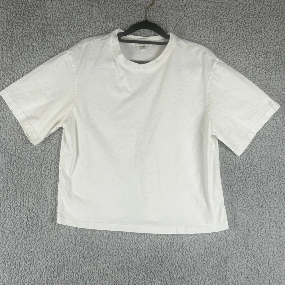 AGOLDE Salma Tee Crewneck Short Sleeve Cotton Relaxed White Top Size S - Picture 2 of 16